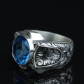 925 Sterling Silver Aquamarine Ring – Vintage Ottoman Signet Style