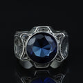 925 Sterling Silver Sapphire Ring for Men – Vintage Signet Style