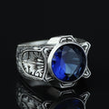 925 Sterling Silver Sapphire Ring for Men – Vintage Signet Style