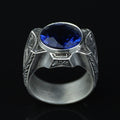 925 Sterling Silver Sapphire Ring for Men – Vintage Signet Style