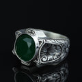 925 Sterling Silver Jade Ring for Men – Vintage Ottoman Style