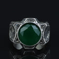 925 Sterling Silver Jade Ring for Men – Vintage Ottoman Style