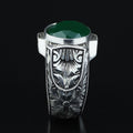 925 Sterling Silver Jade Ring for Men – Vintage Ottoman Style