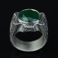 925 Sterling Silver Jade Ring for Men – Vintage Ottoman Style