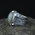 925 Silver Handmade Labradorite Gemstone Ottoman Style Ring