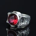 925 Sterling Silver Ruby Ring for Men – Handmade Vintage Style