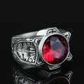 925 Sterling Silver Ruby Ring for Men – Handmade Vintage Style