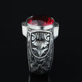 925 Sterling Silver Ruby Ring for Men – Handmade Vintage Style