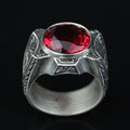 925 Sterling Silver Ruby Ring for Men – Handmade Vintage Style