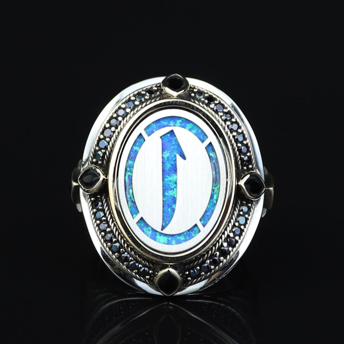 925 Sterling Silver Islamic Handmade Ring, Elif Arabic Signet Ring, Handmade Muslim Ring