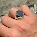 925 Sterling Silver Black Onyx Signet Ring – Unisex