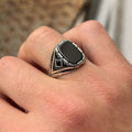 925 Sterling Silver Black Onyx Ring for Men