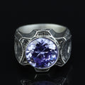 925 Sterling Silver Amethyst Ring for Men – Vintage Signet Style