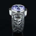 925 Sterling Silver Amethyst Ring for Men – Vintage Signet Style