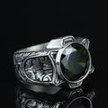 925 Sterling Silver Peridot Ring for Men – Vintage Ottoman Signet Style
