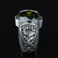 925 Sterling Silver Peridot Ring for Men – Vintage Ottoman Signet Style