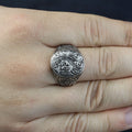 Silver Engraved Gothic Ring, Statement Engraved Signet Ring, Hand Engraved Signet Ring, Unisex Band Ring, 925k Sterling Silver
