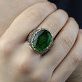 925 Silver Zodiac Leon Signet Ring, Emerald Stone Lion Head Ring, Handmade Silver Zodiac Ring, 925k Sterling Silver Ring, Ring For Men