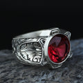 925 Sterling Silver Ruby Ring for Men – Handmade Vintage Style
