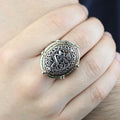 925 Sterling Silver Emerald Stone Islamic Ring, Ottoman Style Handmade Arabic Ring, Gift For Men