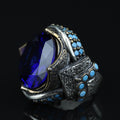 925 Sterling Silver Sapphire Ring for Men – Vintage Ottoman Style