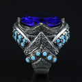 925 Sterling Silver Sapphire Ring for Men – Vintage Ottoman Style