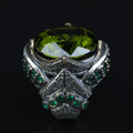 925 Sterling Silver Peridot Ring for Men – Vintage Ottoman Style