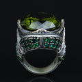 925 Sterling Silver Peridot Ring for Men – Vintage Ottoman Style