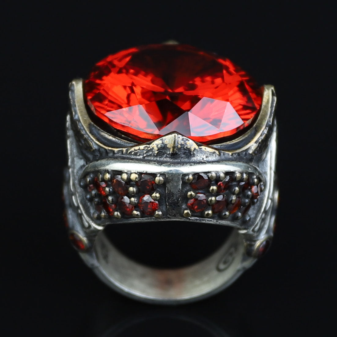 925 Sterling Silver Ruby Ring for Men – Vintage Ottoman Style