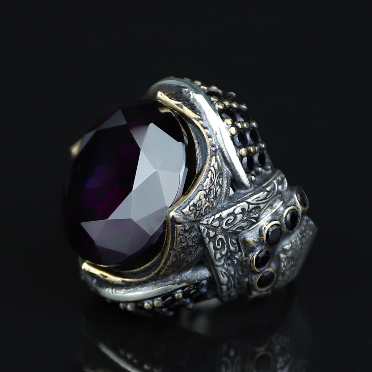 925 Sterling Silver Amethyst Ring – Vintage Gemstone Ring