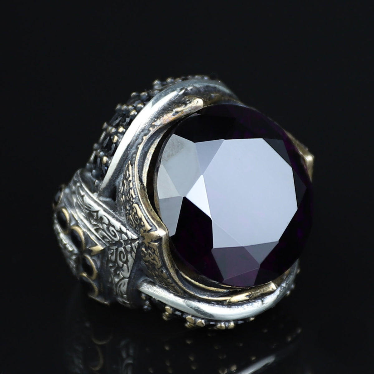 925 Sterling Silver Amethyst Ring – Vintage Gemstone Ring