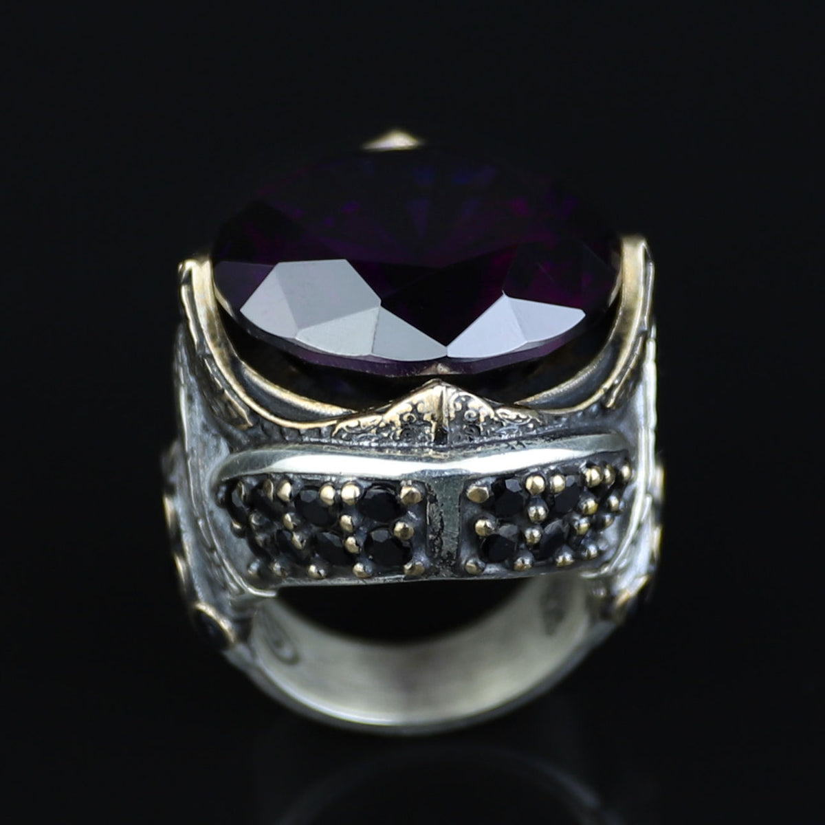 925 Sterling Silver Amethyst Ring – Vintage Gemstone Ring