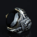 925 Sterling Silver Black Diamond Ring for Men – Vintage Ottoman Style