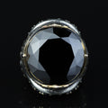 925 Sterling Silver Black Diamond Ring for Men – Vintage Ottoman Style