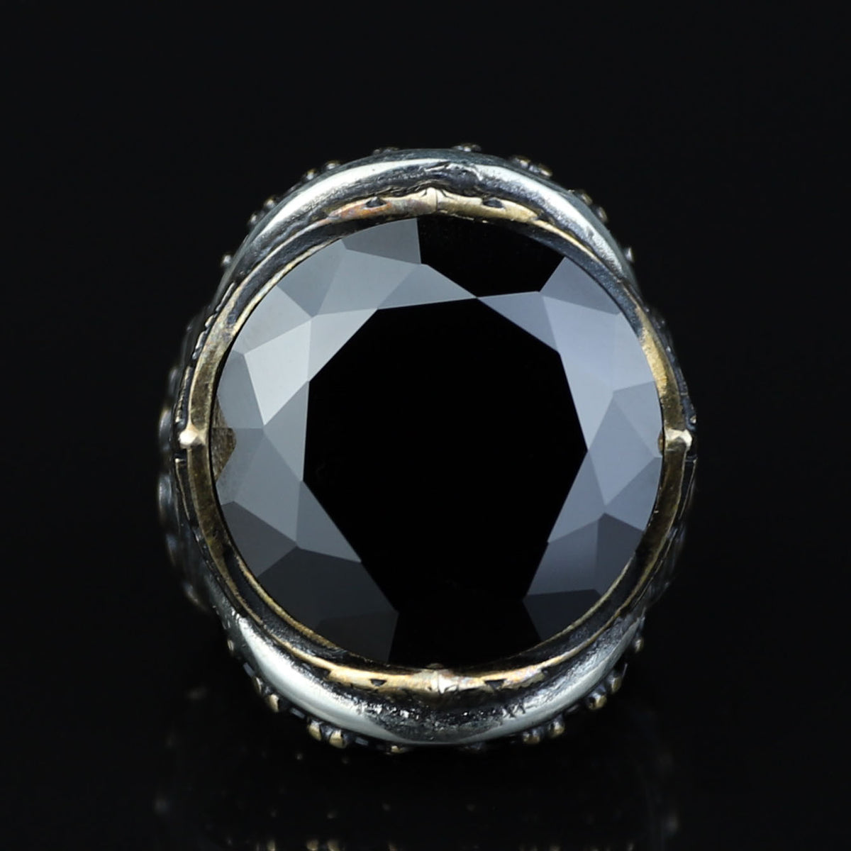 925 Sterling Silver Black Diamond Ring for Men – Vintage Ottoman Style