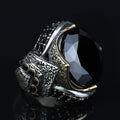 925 Sterling Silver Black Diamond Ring for Men – Vintage Ottoman Style