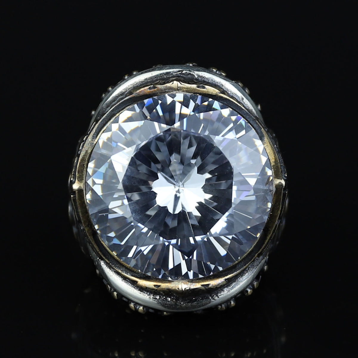 925 Sterling Silver Diamond Ring for Men – Vintage Ottoman King Style