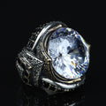 925 Sterling Silver Diamond Ring for Men – Vintage Ottoman King Style