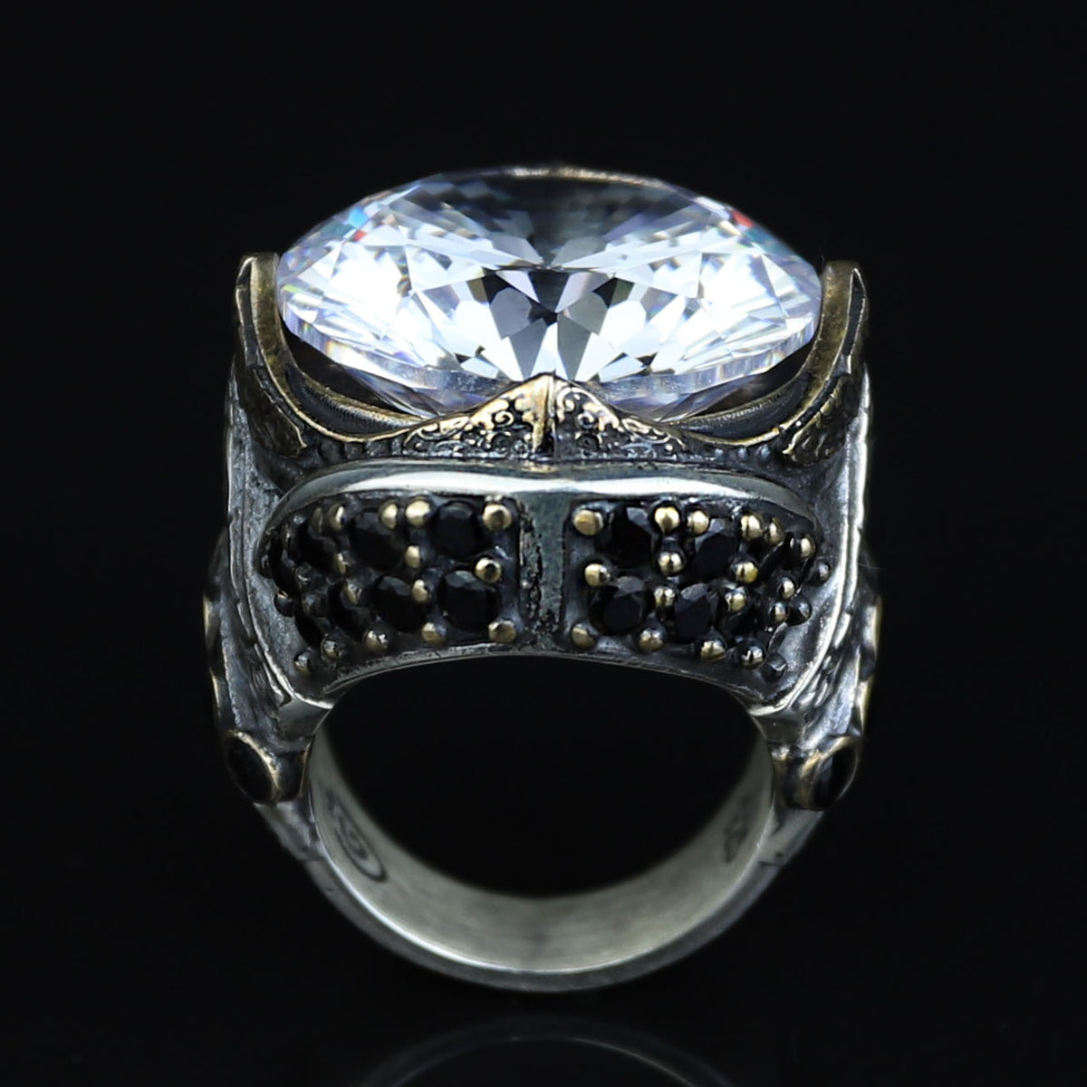 925 Sterling Silver Diamond Ring for Men – Vintage Ottoman King Style