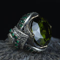 925 Sterling Silver Peridot Ring for Men – Vintage Ottoman Style