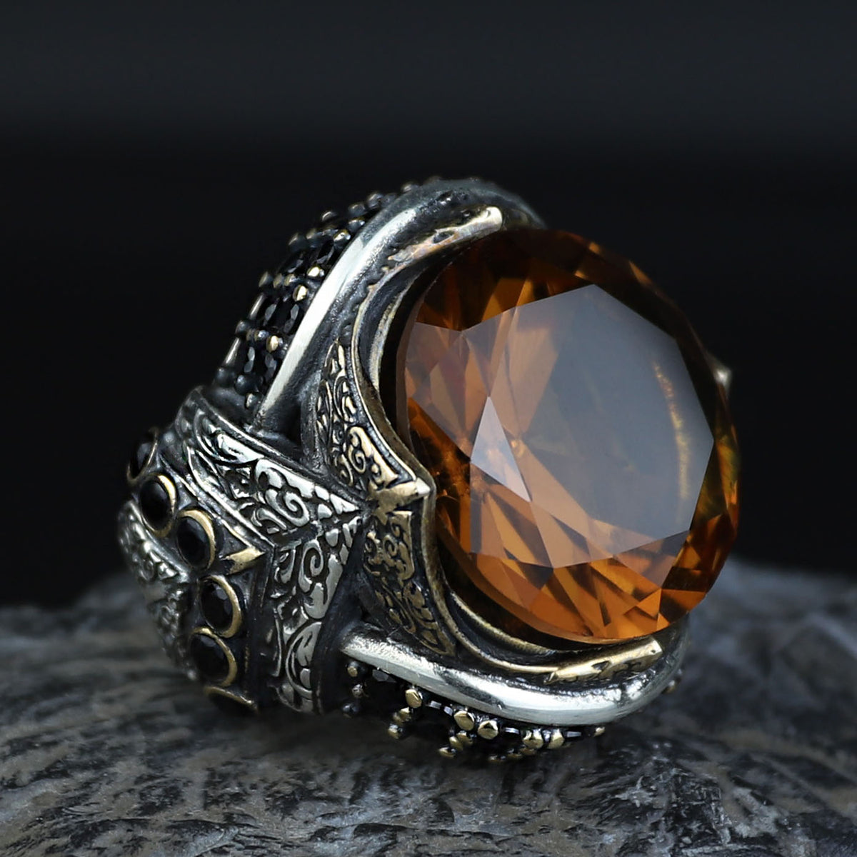 925 Sterling Silver Sultanite Ring for Men – Color Changing Gemstone
