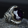 925 Sterling Silver Black Diamond Ring for Men – Vintage Ottoman Style