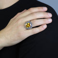 925 Sterling Silver Handmade Oval Citrine Gemstone Ring
