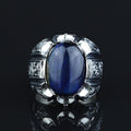 925 Sterling Silver Handmade Blue Tiger Eye Gemstone Ottoman Style Ring