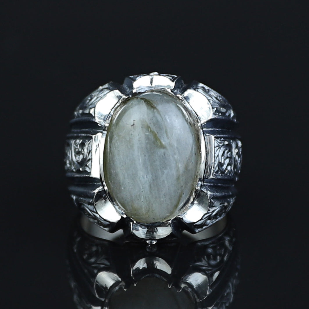 925 Silver Handmade Labradorite Gemstone Ottoman Style Ring