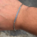 925 Sterling Silver Byzantine Sapphire Gemstone Bracelet for Men