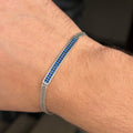 925 Sterling Silver Blue Sapphire Bracelet for Men