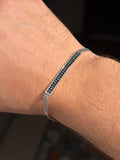 925 Sterling Silver Black Onyx CZ Bracelet for Men