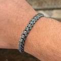 925 Sterling Silver 9mm Black Onyx Cuban Link Bracelet for Men