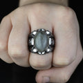 925 Silver Handmade Labradorite Gemstone Ottoman Style Ring